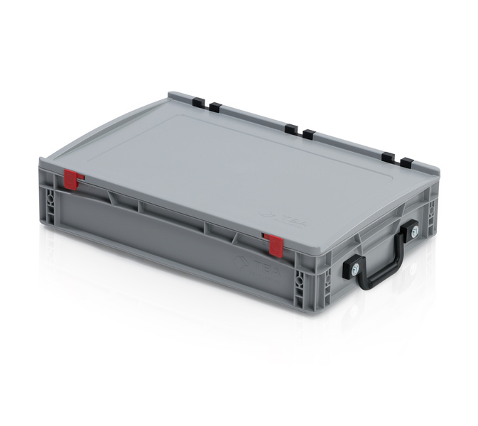 Eurobehälter mit Deckel 60x40x13,5 – 2 Koffergriffe an der kurzen Seite