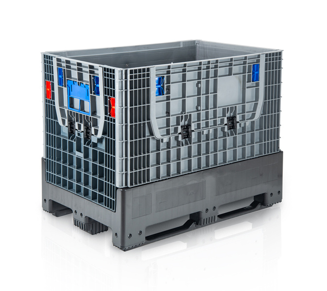 Faltbare Bigbox 120x80x95 mit 3 Kufen - 2x Beladeöffnung