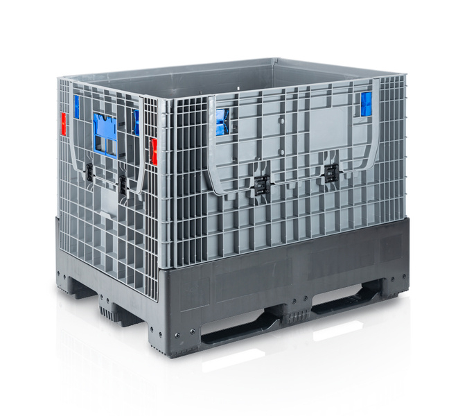 Faltbare Bigbox 120x100x97,5 mit 3 Kufen - 2x Beladeöffnung