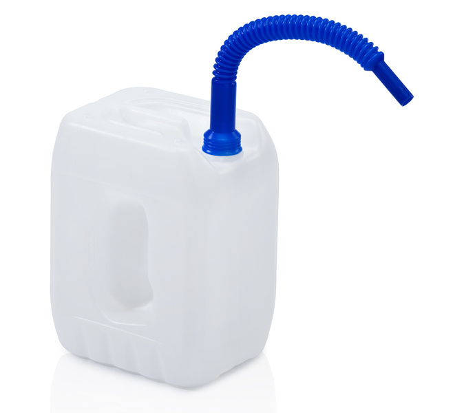 Kanister 10 l mit Flexi-Ausgießer und blauem Verschluss