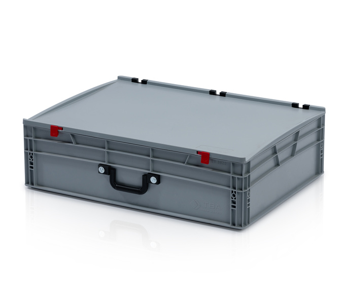 Eurobehälter mit Deckel 80x60x23,5 – 1 Koffergriff an der langen Seite