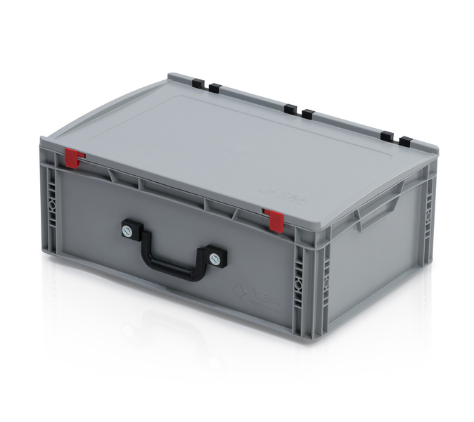 Eurobehälter mit Deckel 60x40x23,5 – 2 Koffergriffe an der langen Seite