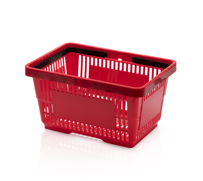 Einkaufskorb 2 Tragegriffe rot