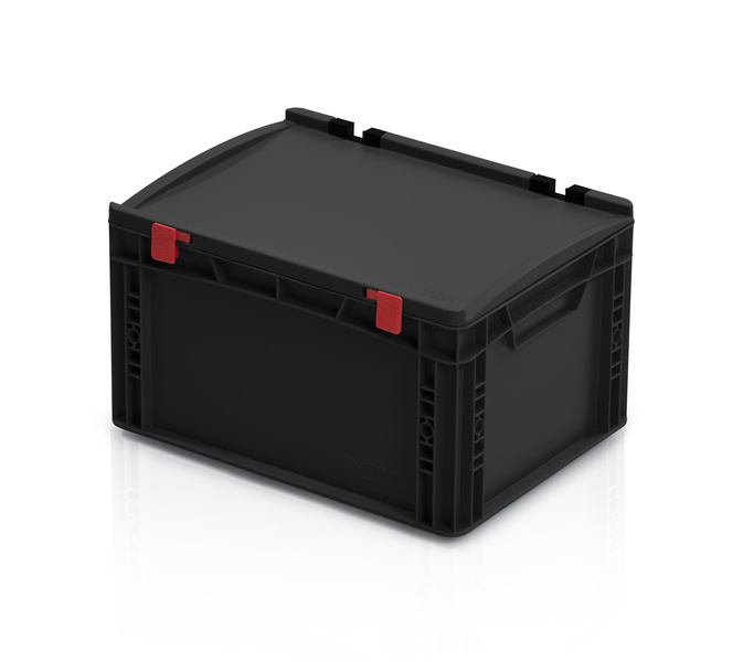 ESD-Eurobehälter mit Deckel 40x30x23,5