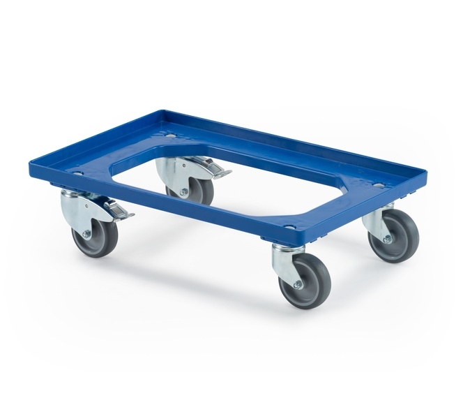 Transportroller 2 lenkbare + 2 feste Rollen mit Bremse, rostfreier Stahl