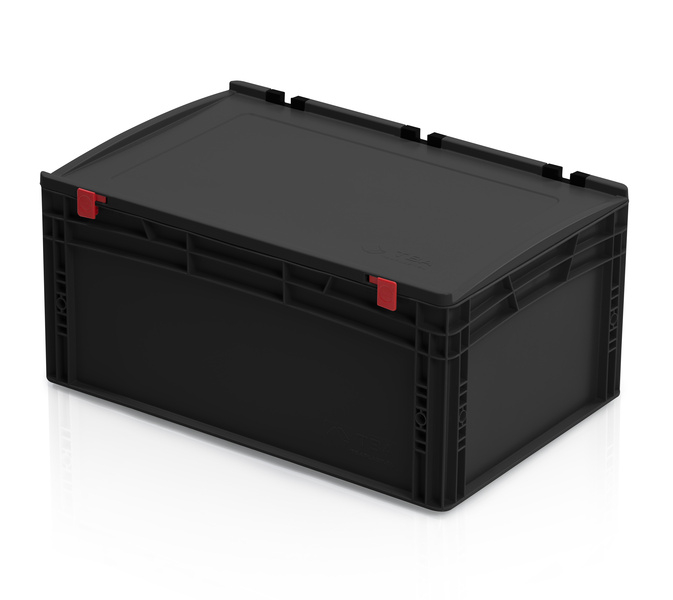 ESD-Eurobehälter mit Deckel 60x40x28,5