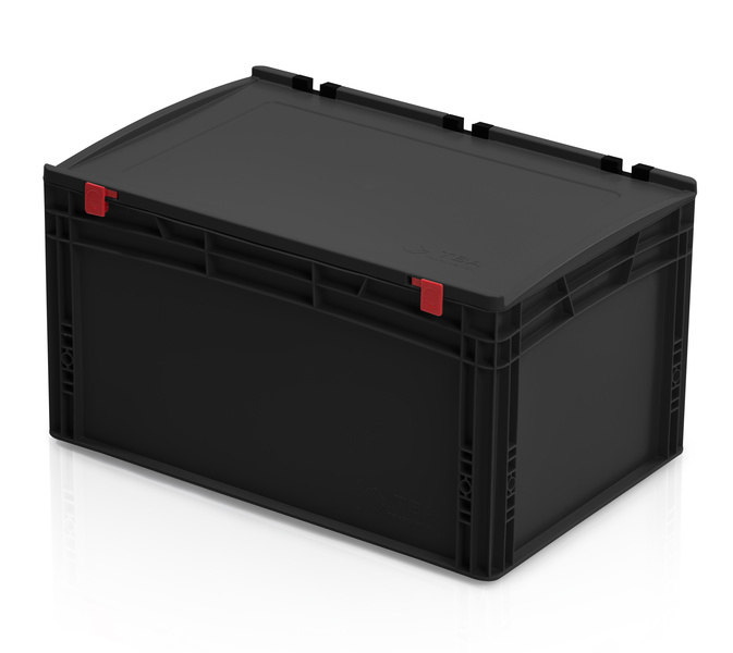 ESD-Eurobehälter mit Deckel 60x40x33,5