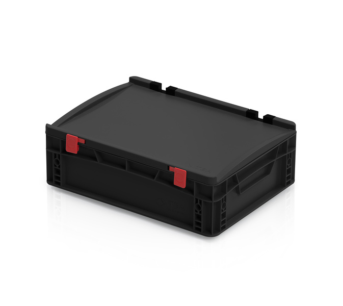 ESD-Eurobehälter mit Deckel 40x30x13,5