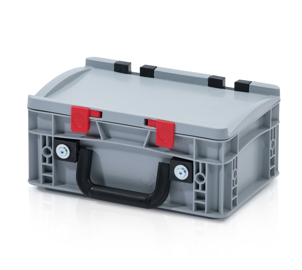 Eurobehälter mit Deckel 30x20x13,5 – 1 Koffergriff an der langen Seite