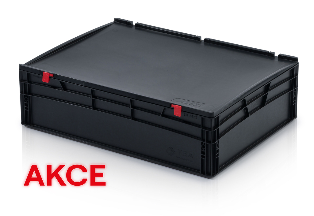 ESD-Eurobehälter mit Deckel 80x60x23,5