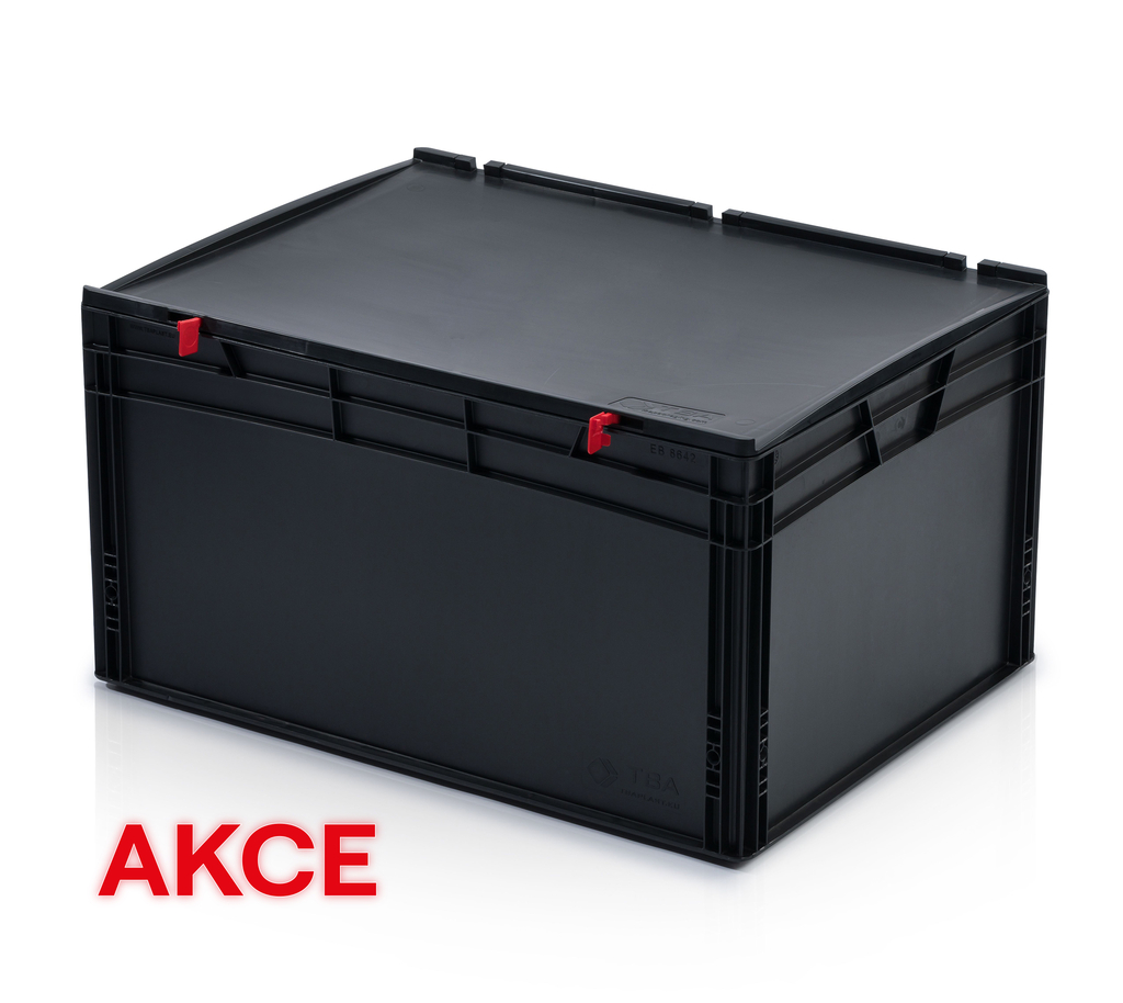 ESD-Eurobehälter mit Deckel 80x60x43,5