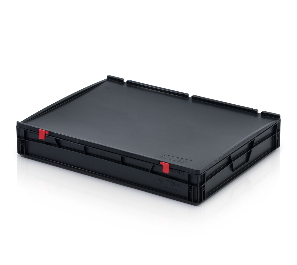 ESD-Eurobehälter mit Deckel 80x60x13,5