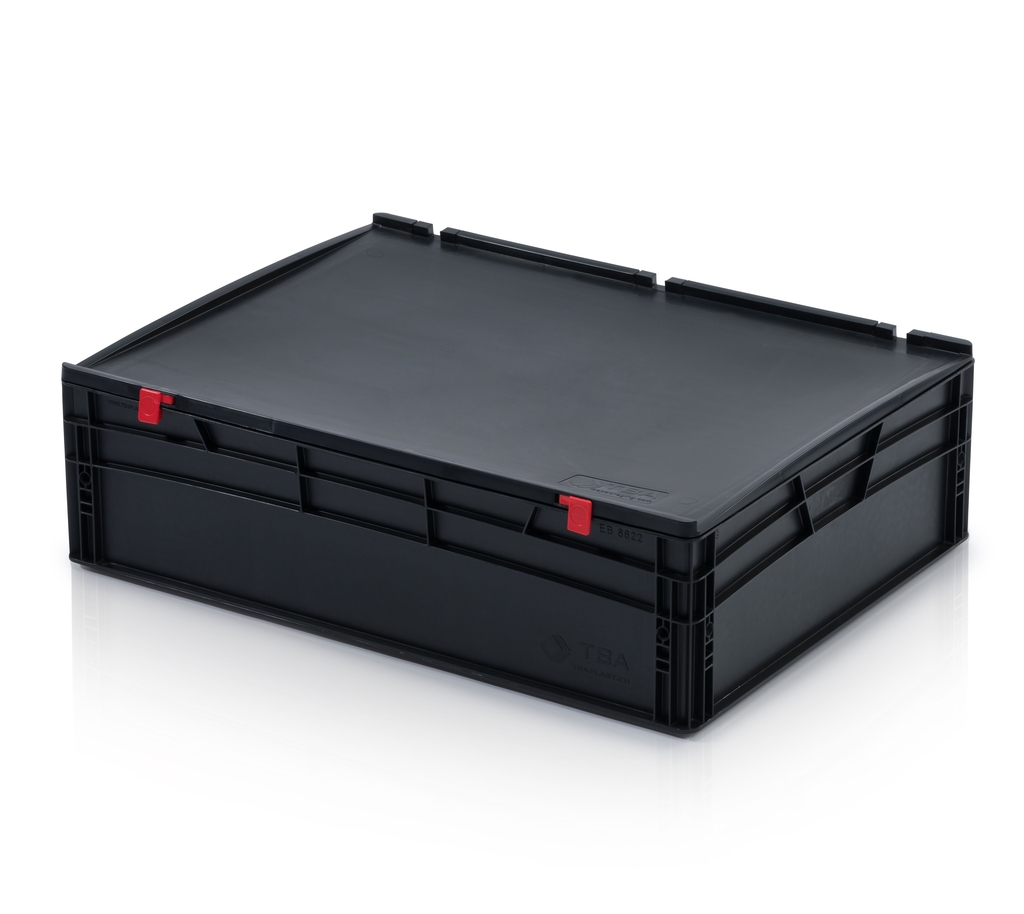 ESD-Eurobehälter mit Deckel 80x60x23,5