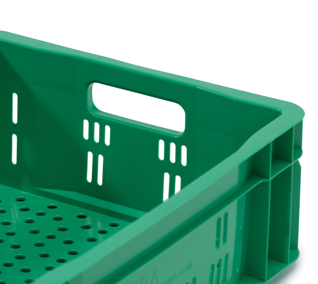 4er Set Gemüsekiste 40x30x16,5 Cm – Lebensmittelecht, Stapelbar, PE-HD, Inkl. Zollstock